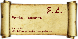 Perka Lambert névjegykártya